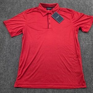 Cole Haan Ace Polo Shirt Golf Performance Mens Red Textured Short Sleeve Medium